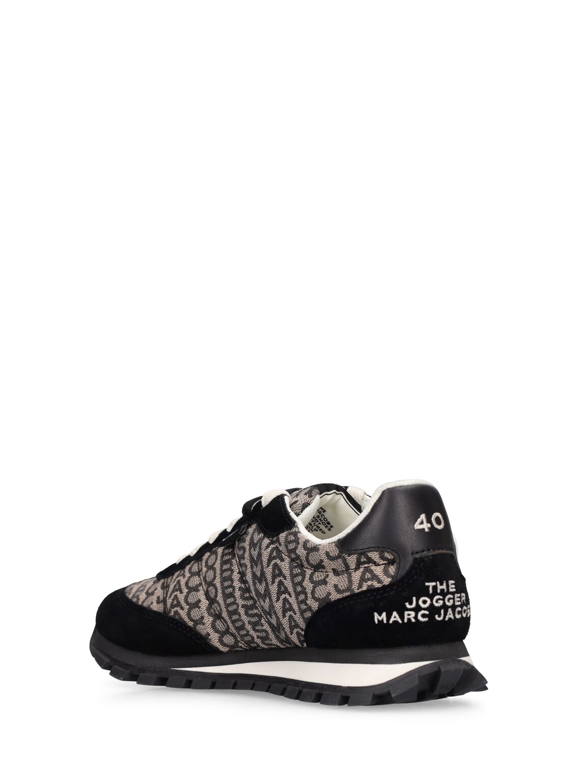 Shop Marc Jacobs The Monogram Cotton Blend Sneakers In Black,white