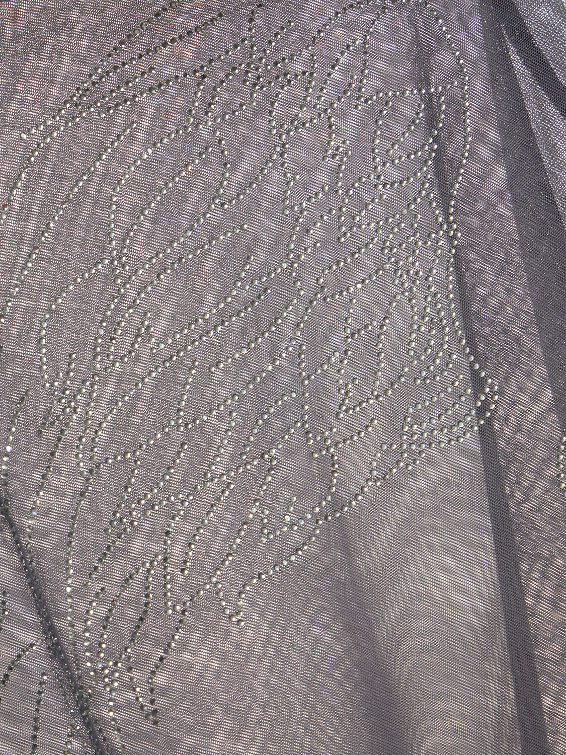 Shop Blumarine Tulle Ruffled Long Sleeve Top In Grey