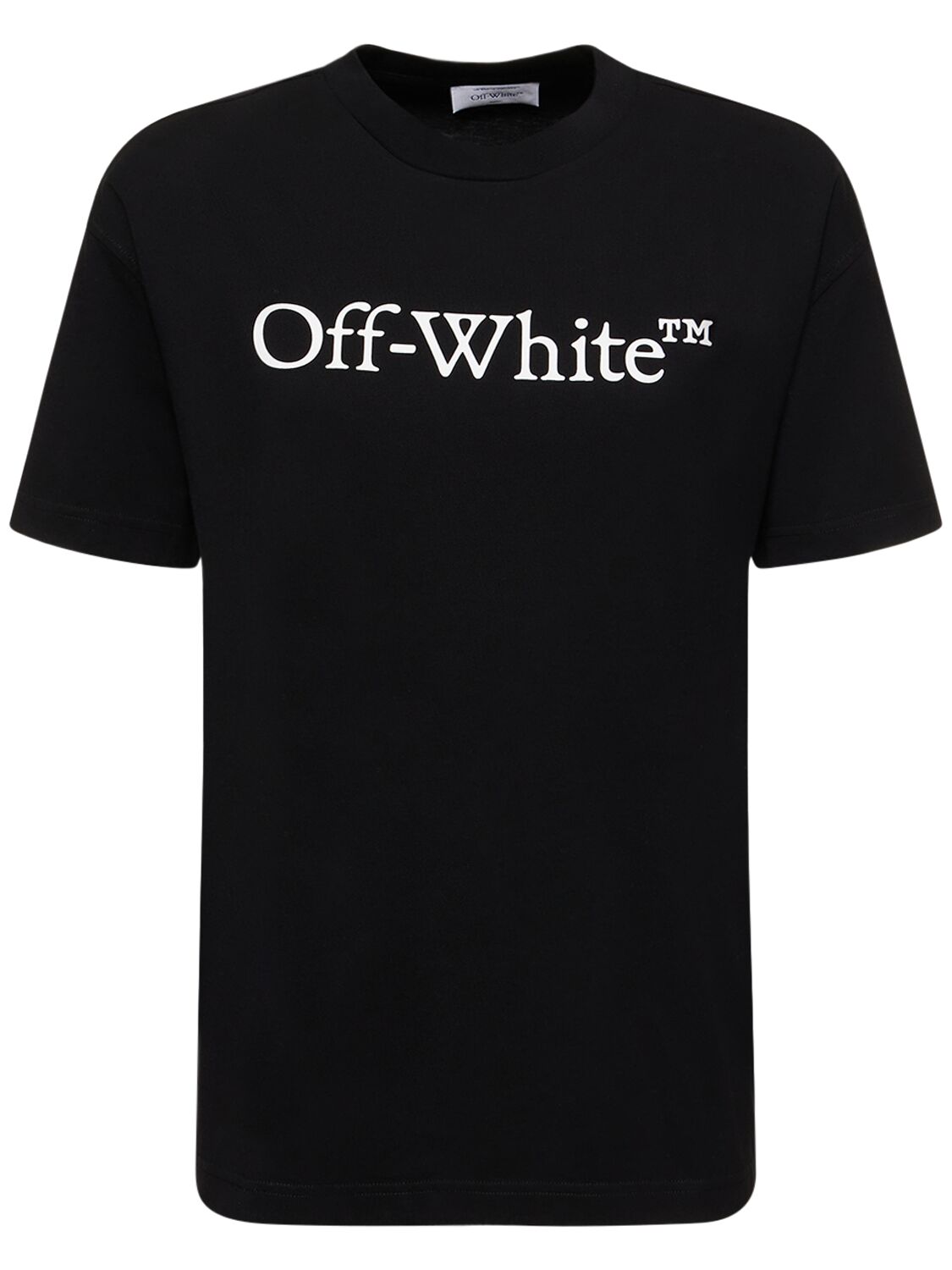 Shop Off-white Bookish Printed Logo Cotton T-shirt In Black