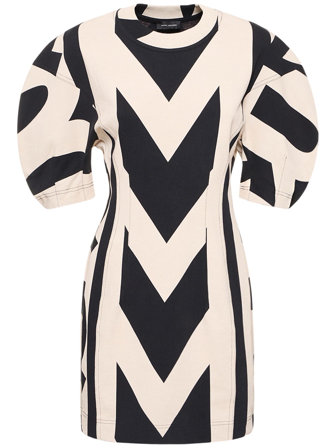 Marc Jacobs The Seamed Monogram Dress in Black/Ivory, Size Medium