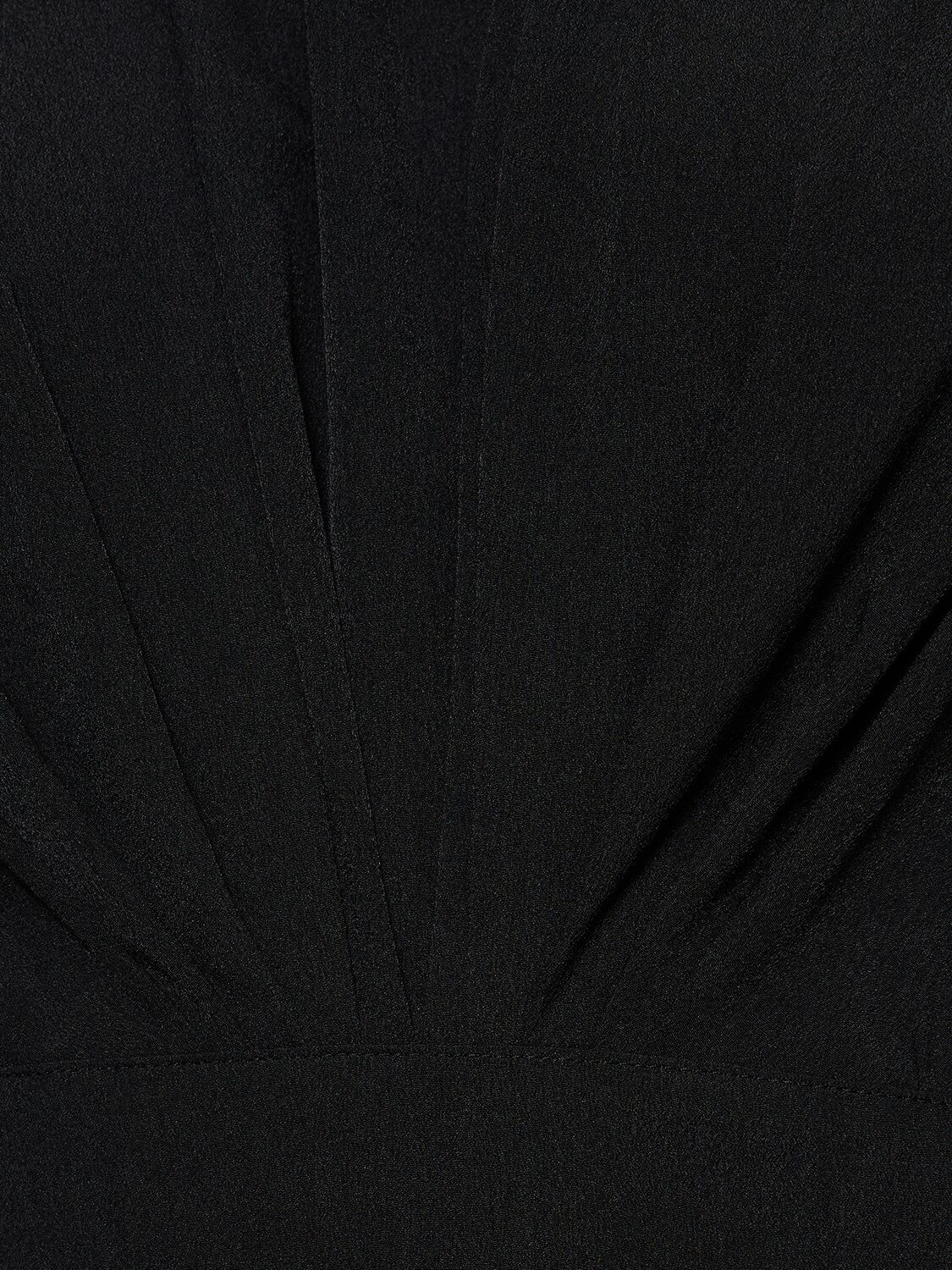 Shop Alexandre Vauthier Shiny Jersey Midi Dress In Black