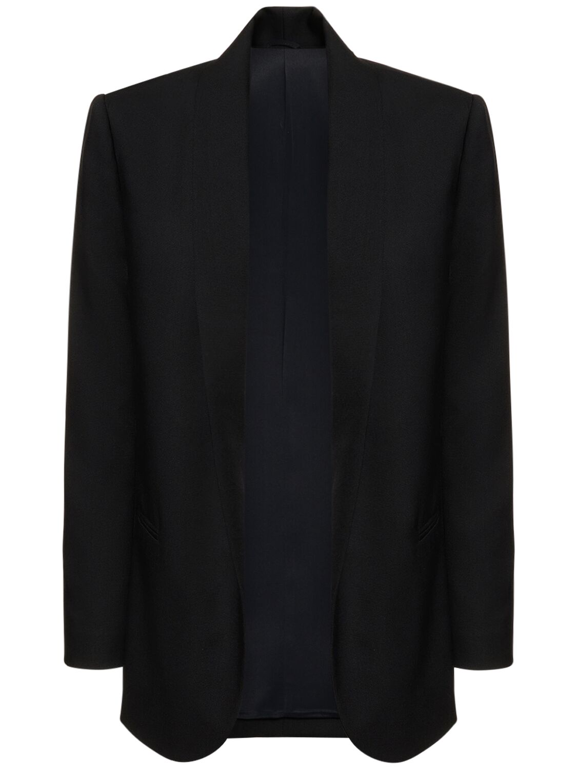 Brunello Cucinelli Wool Crepe Single Breast Jacket In Black