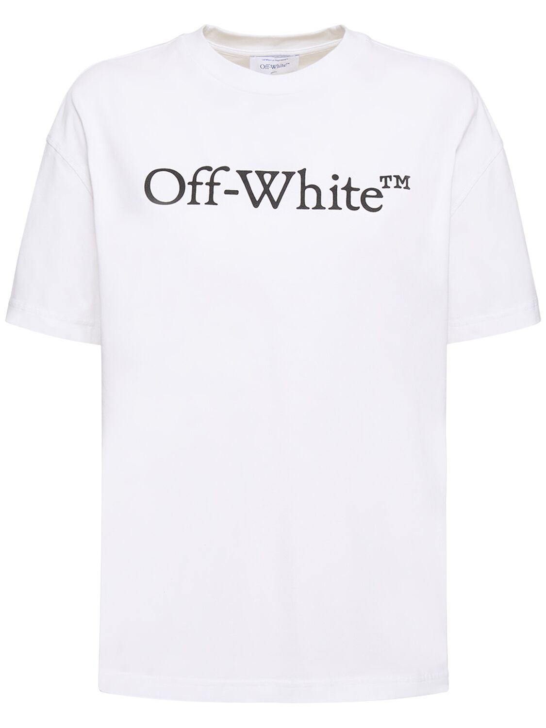 Off-white Bookish Printed Logo Cotton T-shirt In White