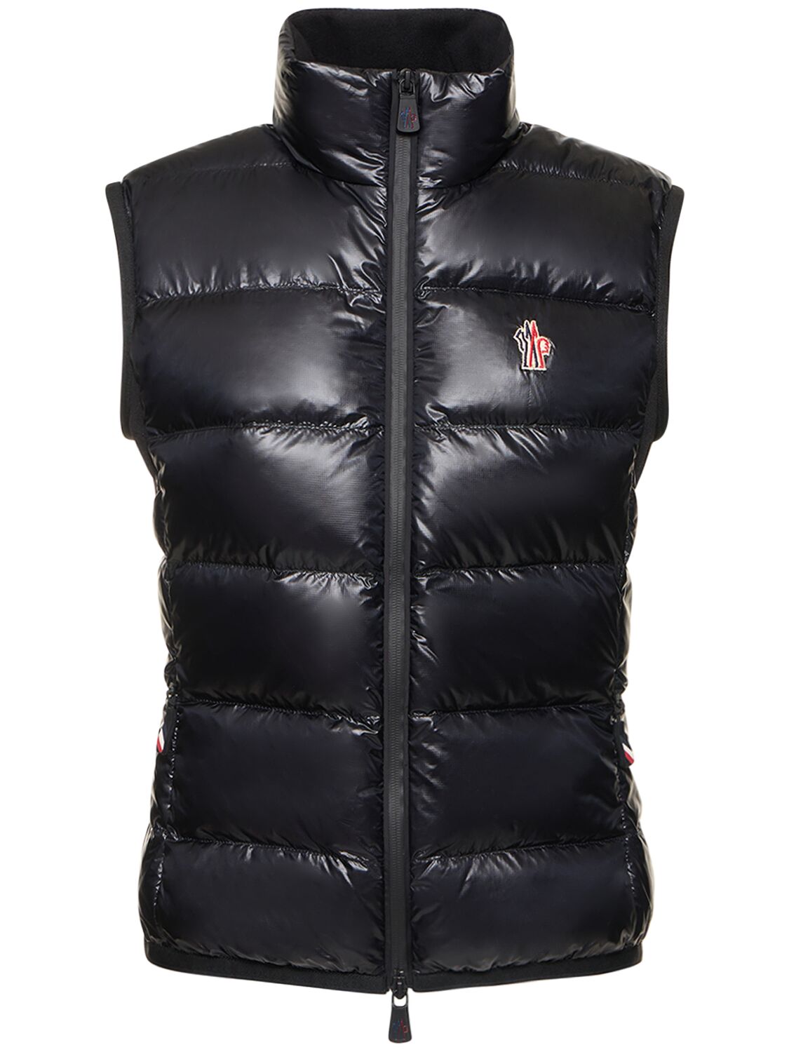 Shop Moncler Stretch Tech & Micro Ripstop Down Vest In Black