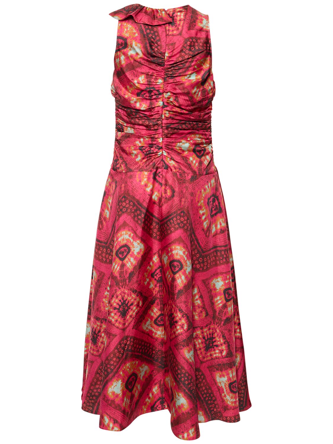 Shop Ulla Johnson Othella Printed Silk Midi Dress In Multicolor