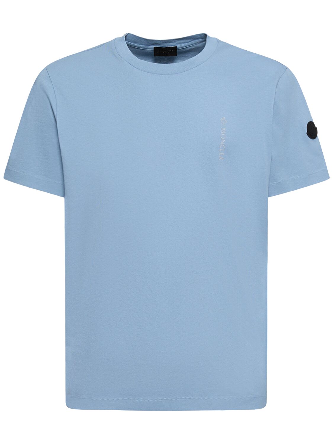 Moncler Lightweight Cotton Jersey T-shirt In Azure
