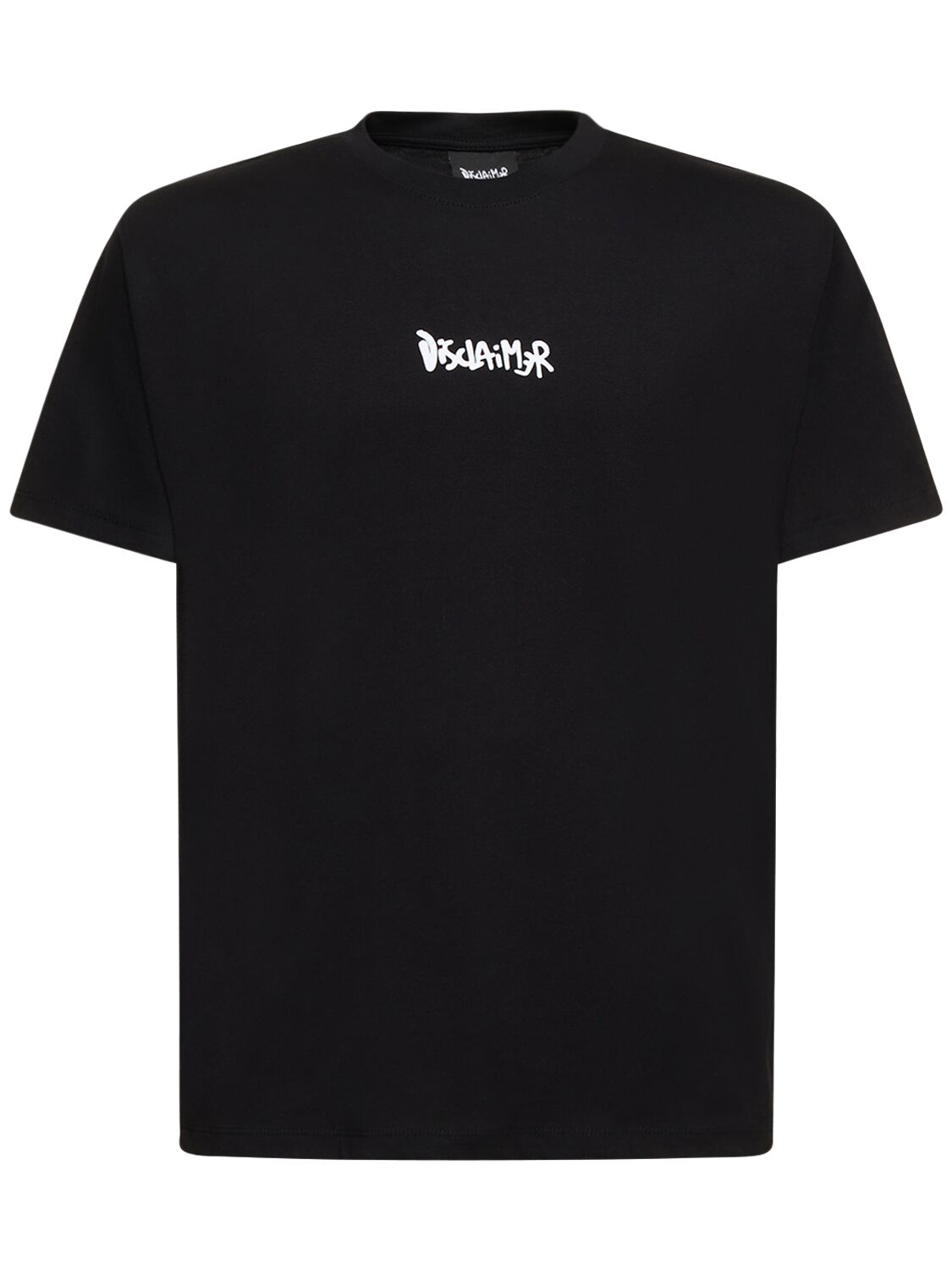 Disclaimer Logo Cotton T-shirt In Black,white