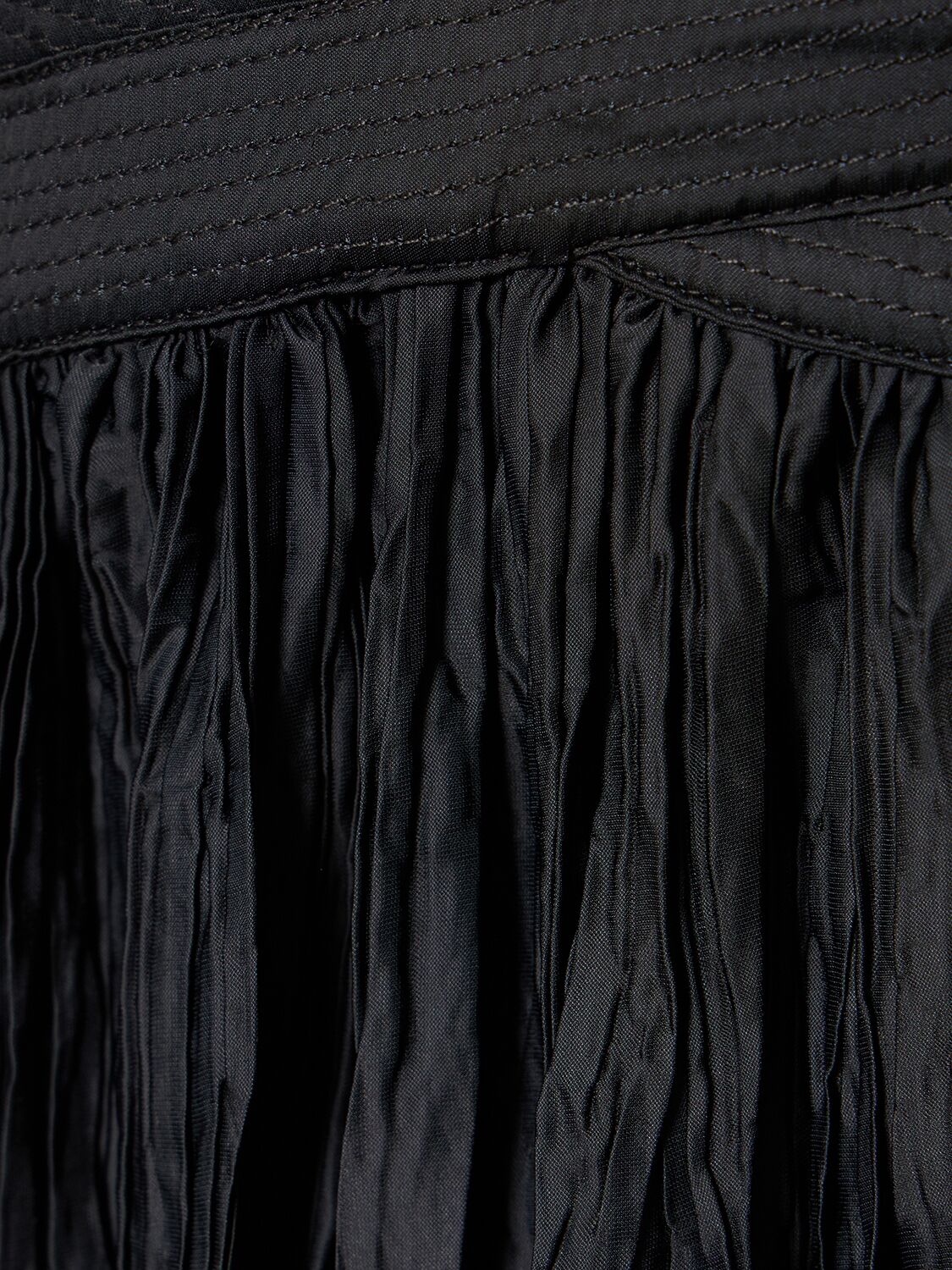 Shop Ulla Johnson Mona Pleated Tech Long Gown In Black