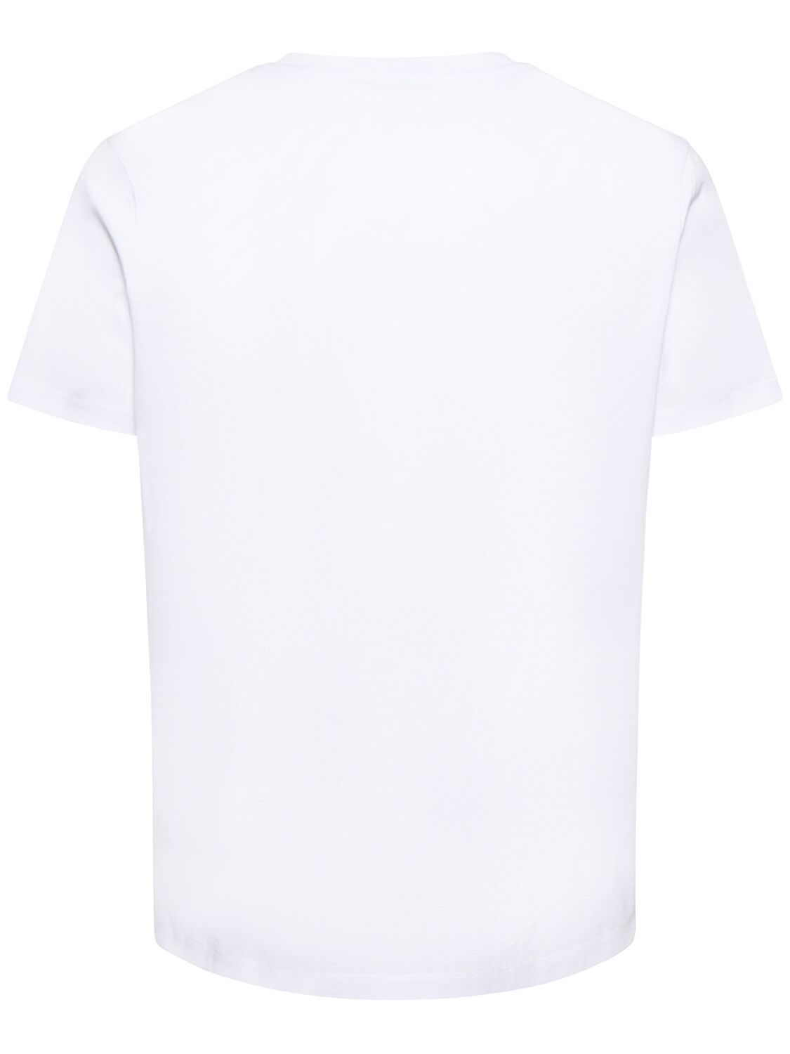 Shop Moncler Logo Patch Cotton Jersey T-shirt In Optic White