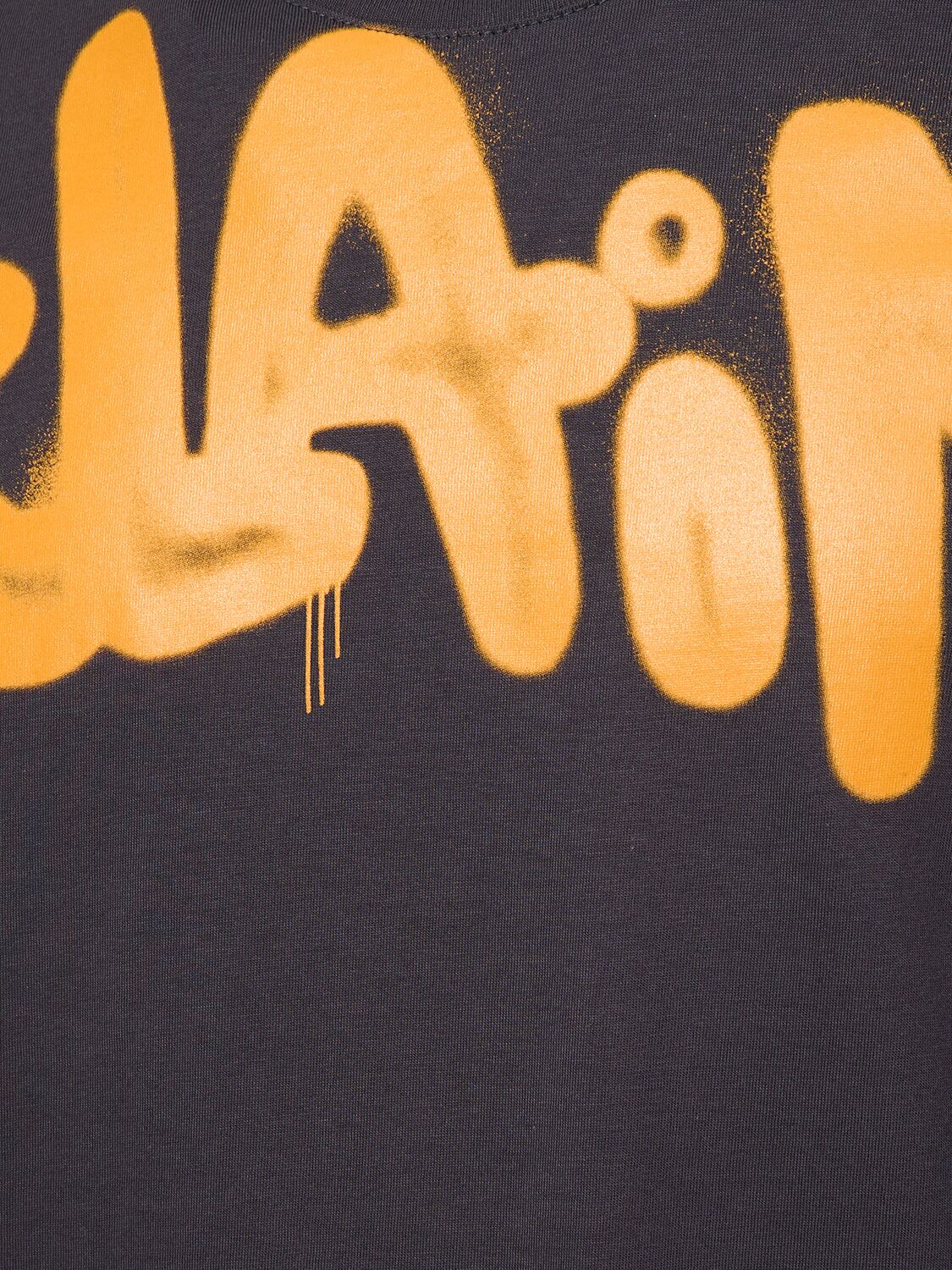 Shop Disclaimer Logo Cotton T-shirt In Black,orange