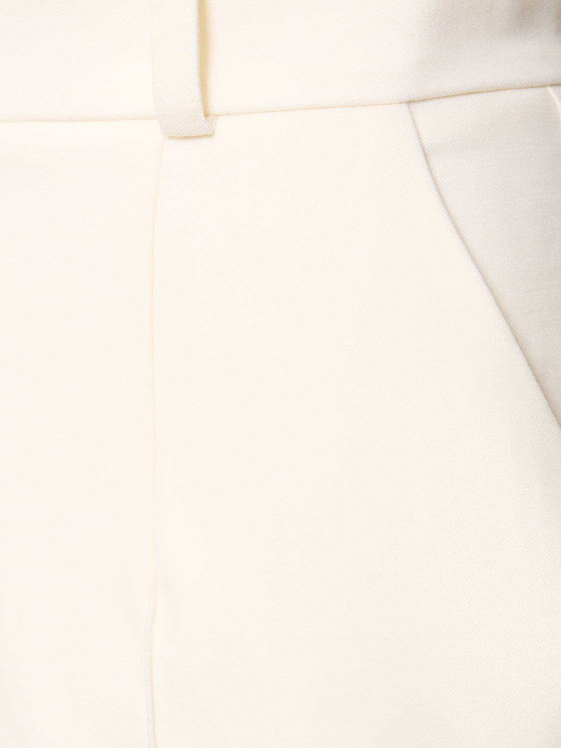 Shop Costarellos Joni Wool Crepe Straight Pants In White