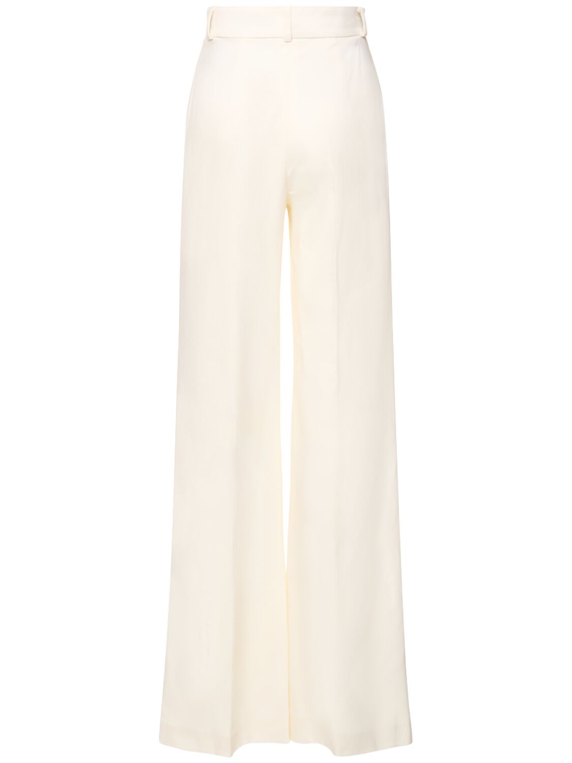 Shop Costarellos Joni Wool Crepe Straight Pants In White