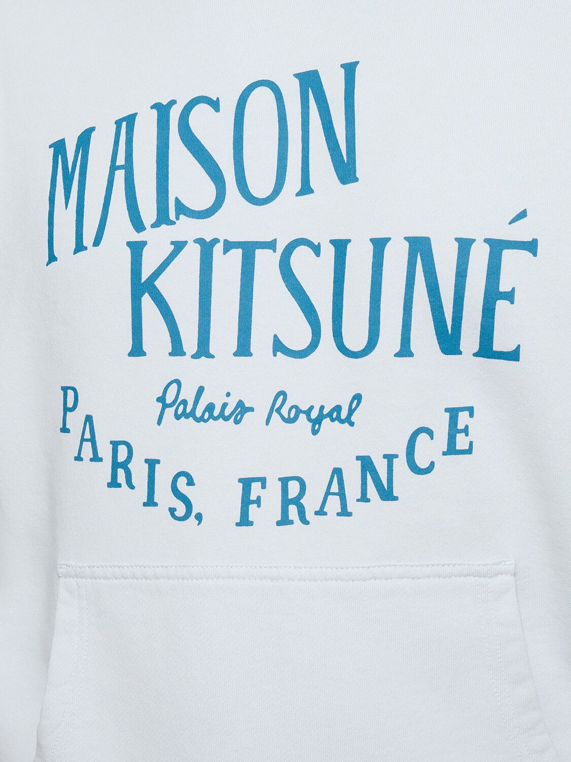 Shop Maison Kitsuné Palais Royal Classic Hooded Sweatshirt In Grey Blue