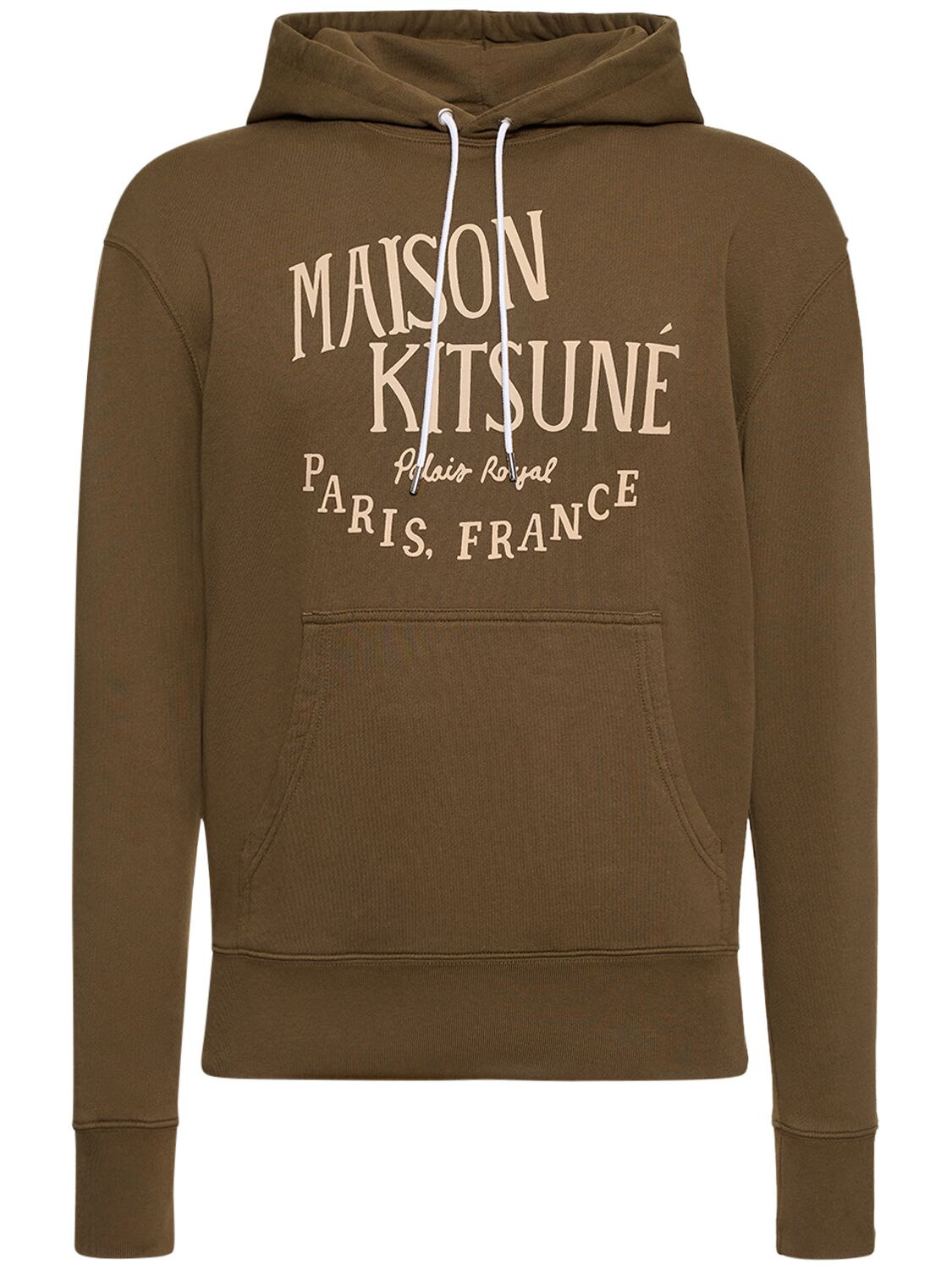Shop Maison Kitsuné Palais Royal Classic Hooded Sweatshirt In Khaki