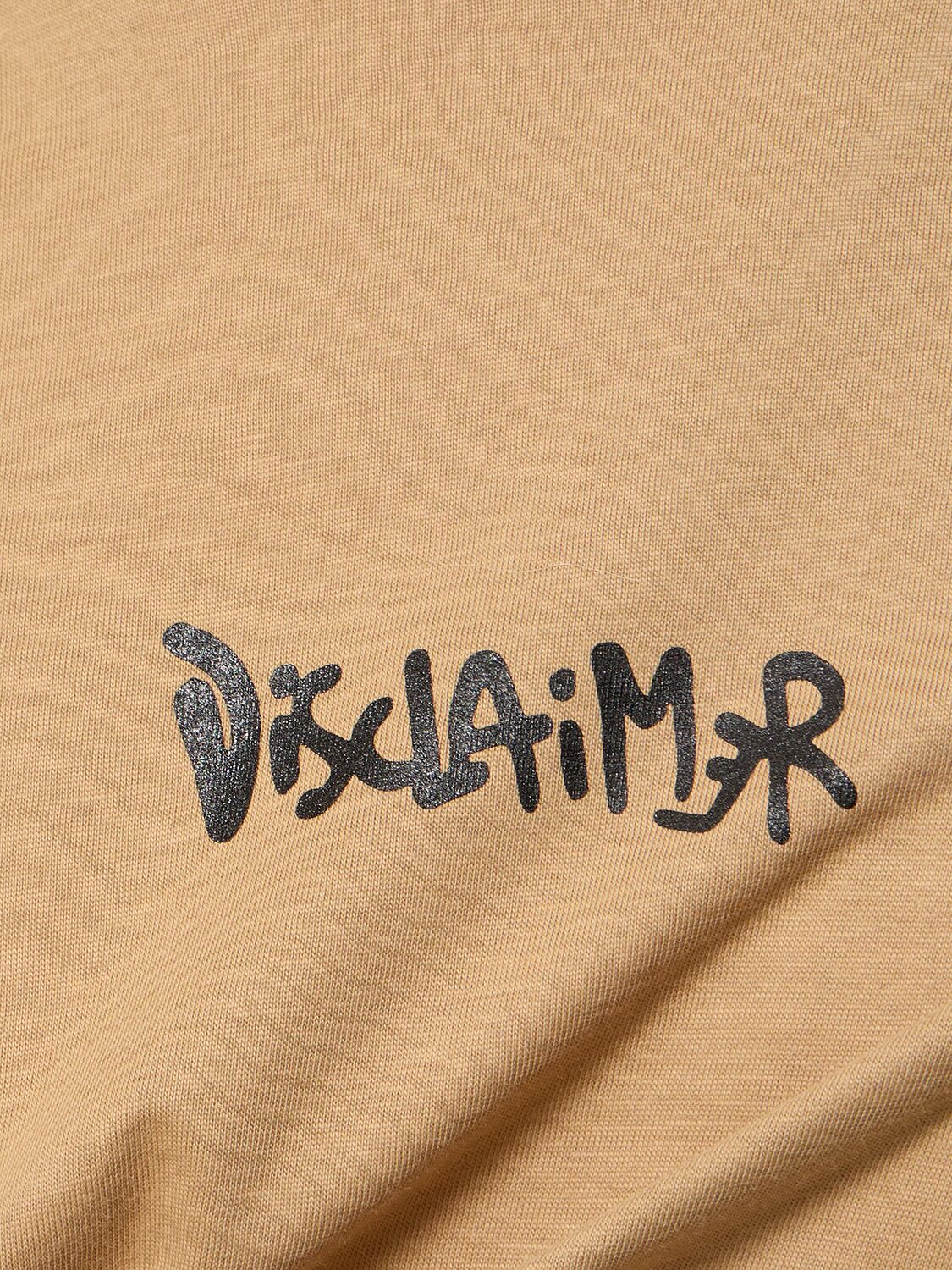 Shop Disclaimer Logo Cotton T-shirt In Brown,orange