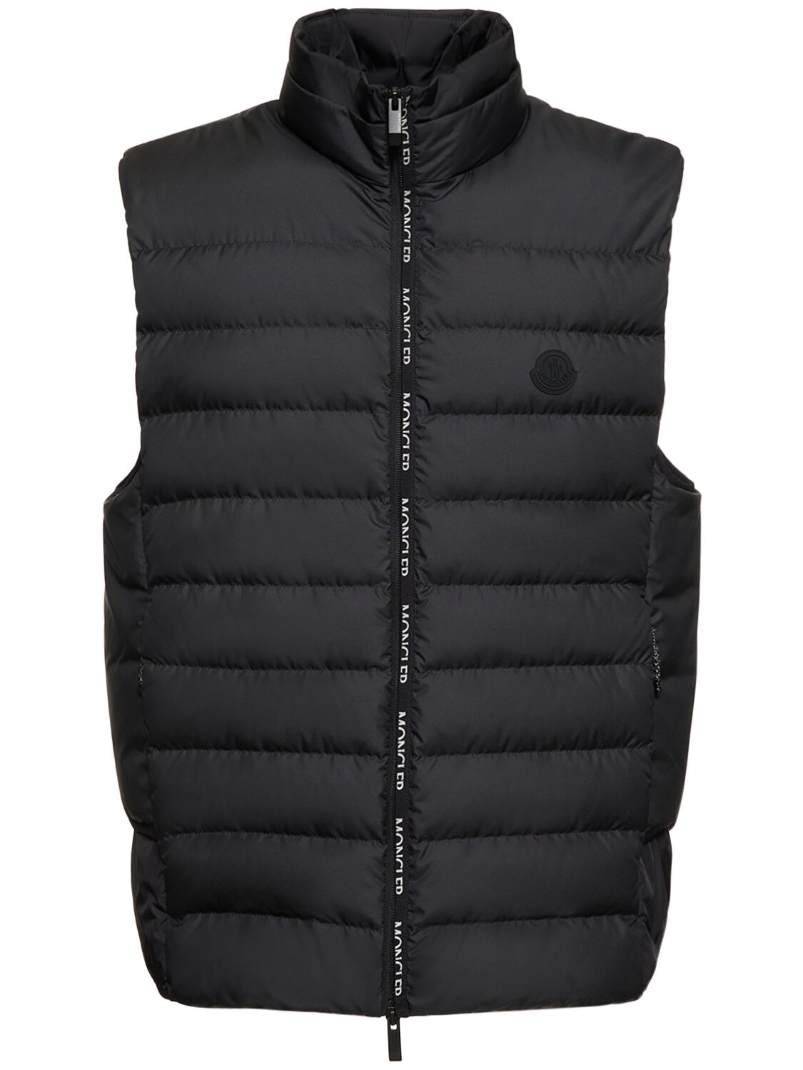 Shop Moncler Tarn Recycled Micro Ripstop Down Vest In Black