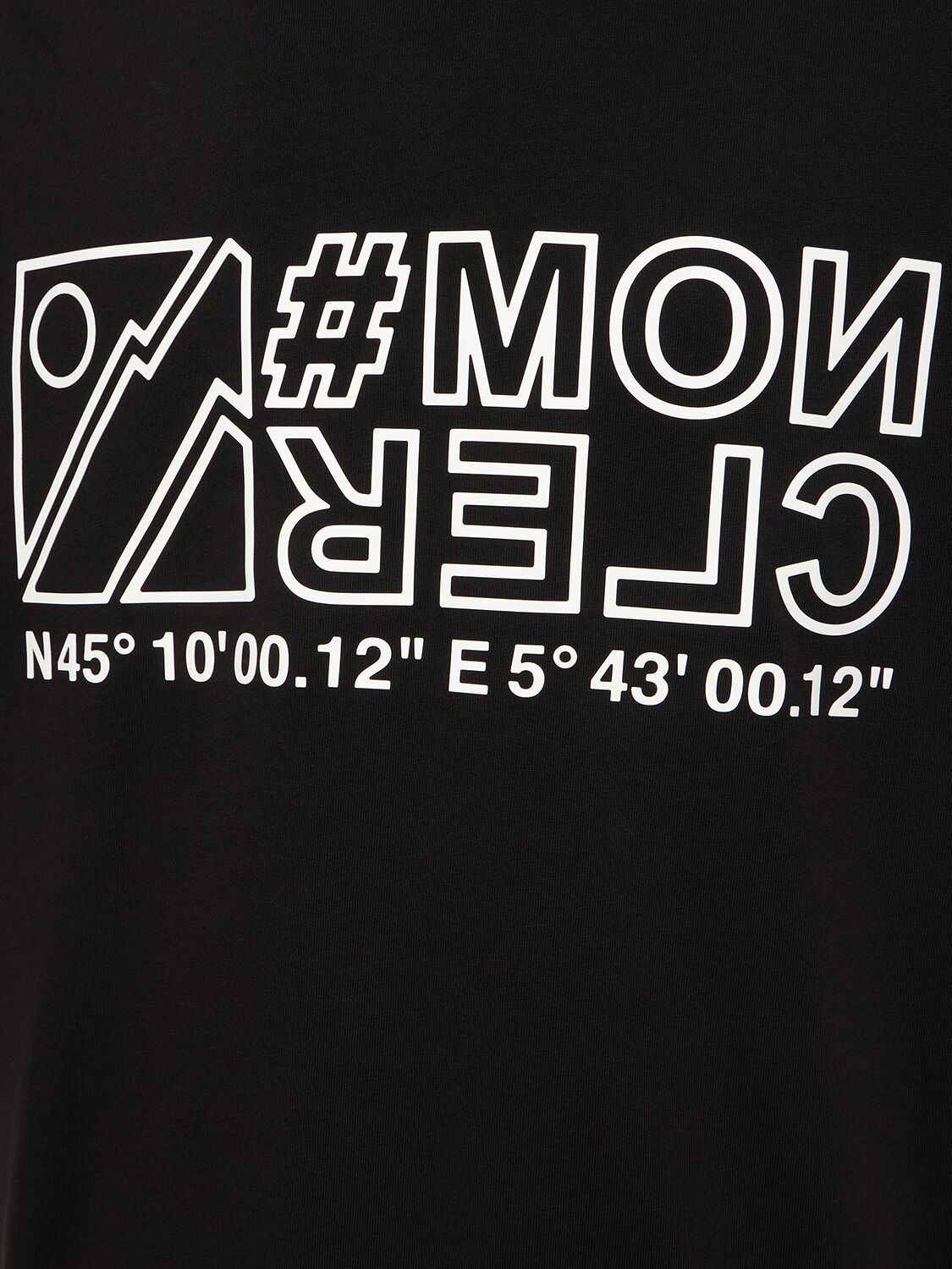 Shop Moncler Logo Printed Heavy Cotton Jersey T-shirt In Black
