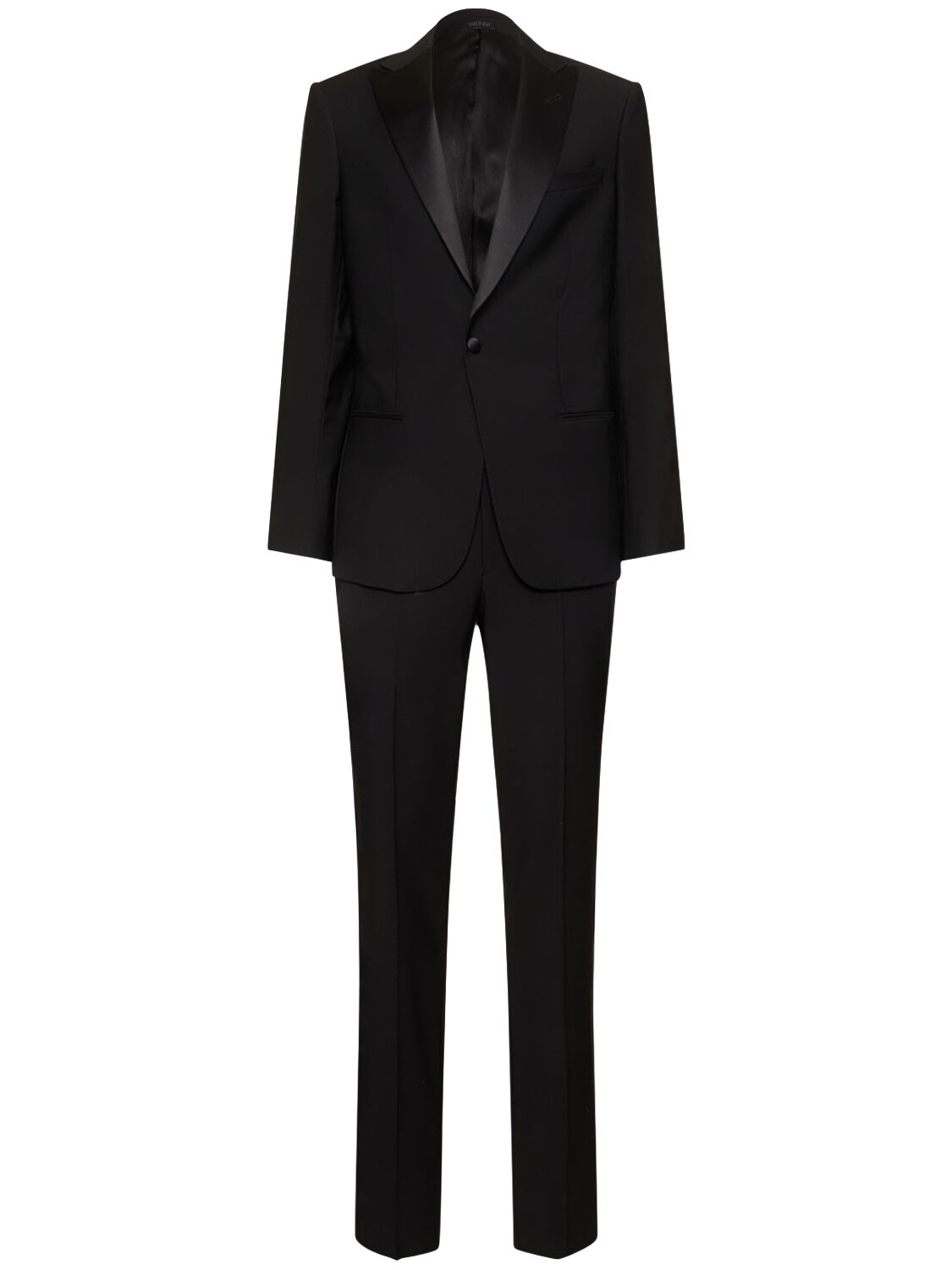 Giorgio Armani Official Store Single-breasted Soho Line Suit In Virgin Wool In Black