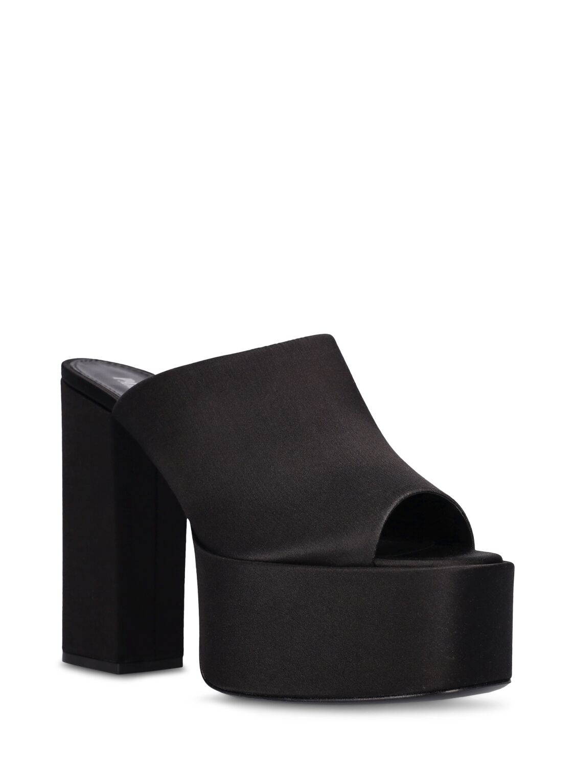 Shop Paris Texas 130mm Sasha Satin Mules In Black