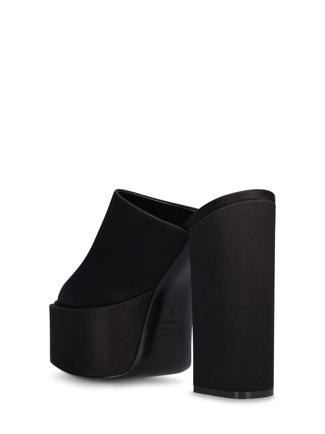 Shop Paris Texas 130mm Sasha Satin Mules In Black