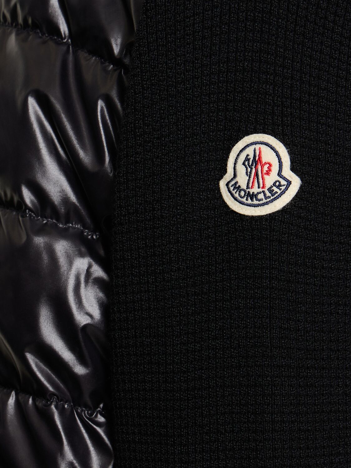 Shop Moncler Ultra-fine Wool & Rainwear Cardigan In Black