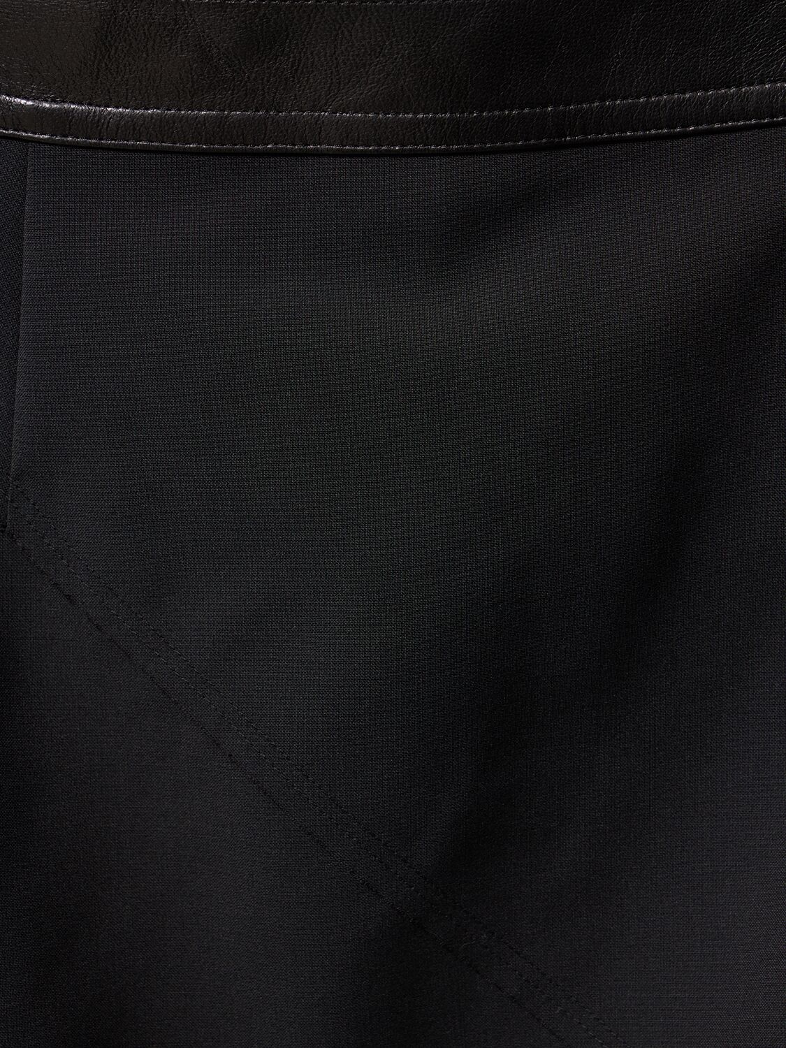 Shop Helmut Lang Seamed Wool Midi Skirt In Black
