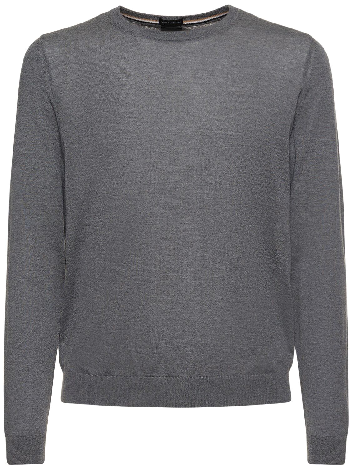 Hugo Boss Leno-p Wool Knit Sweater In Grey