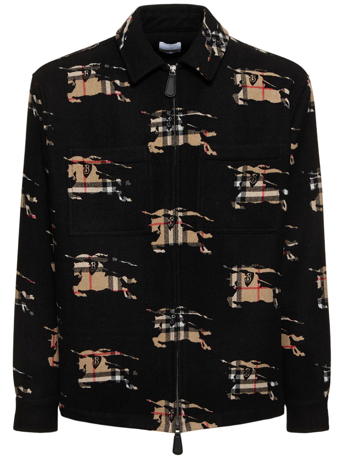 Shop Burberry Paterson Logo Printed Wool Shirt/ Jacket In Archive Beige