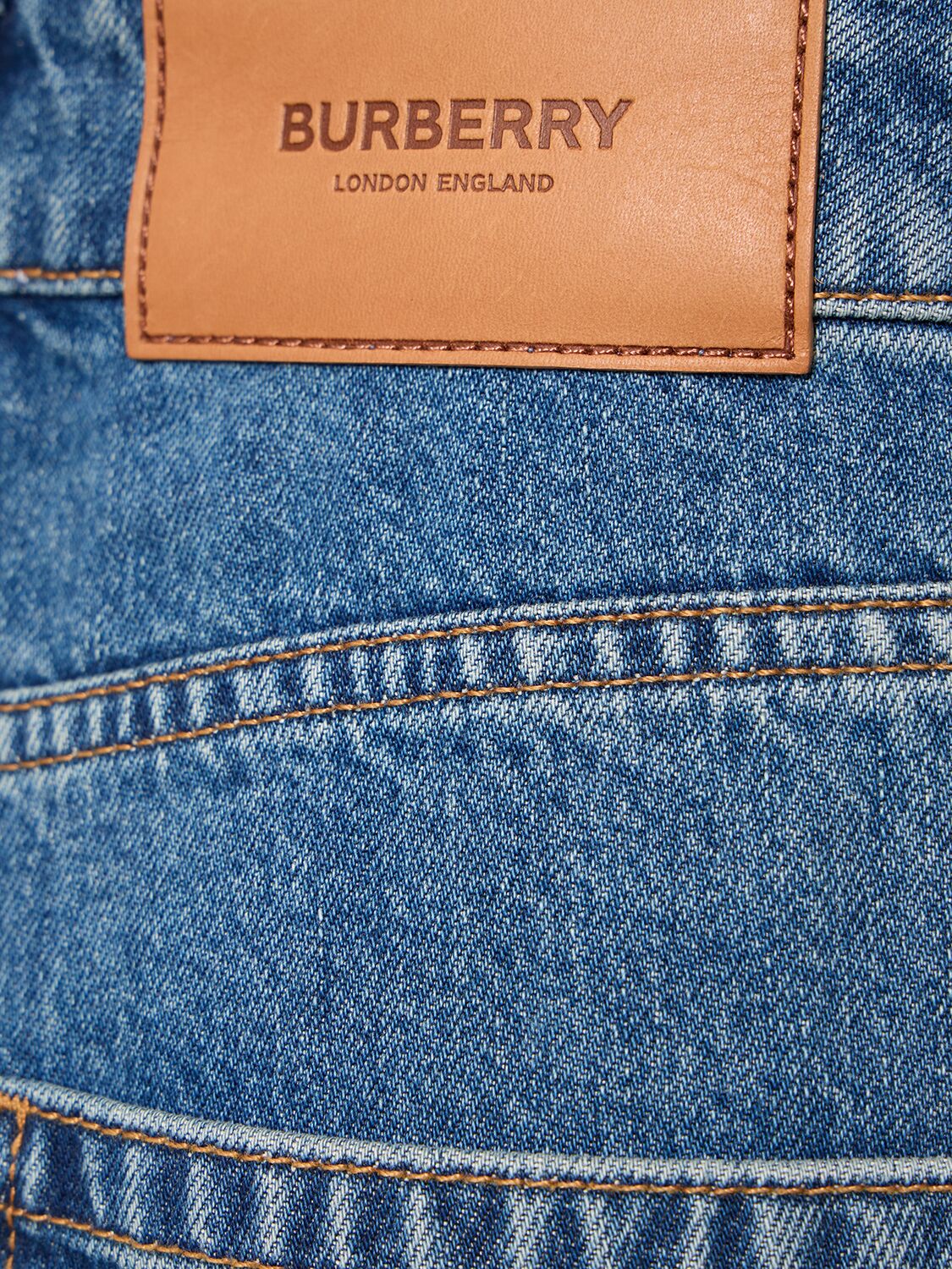 Shop Burberry Balin High Rise Cotton Denim Jeans In Classic Blue