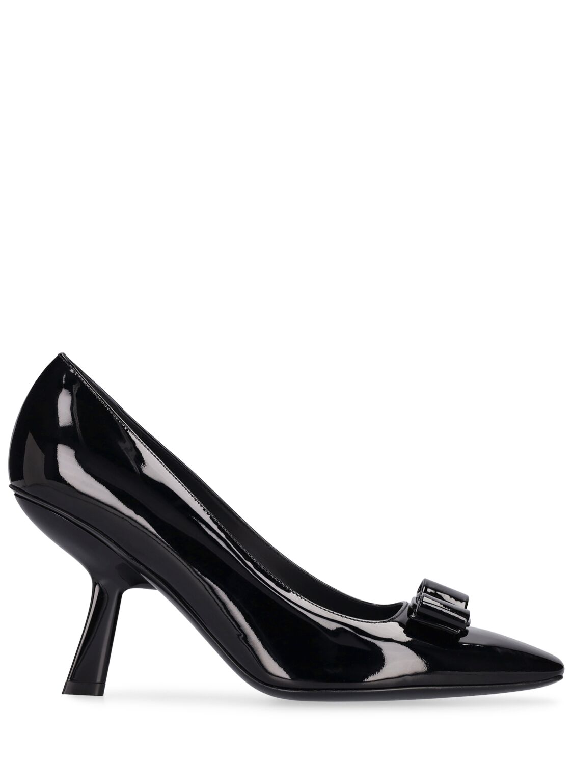 FERRAGAMO 85MM ANZ PATENT LEATHER PUMPS