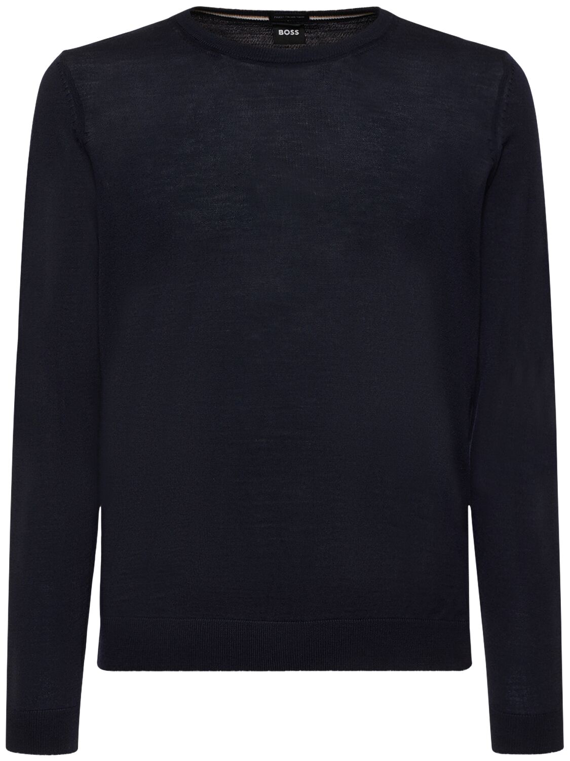 Hugo Boss Slim-fit Sweater In Virgin Wool In Dark Blue
