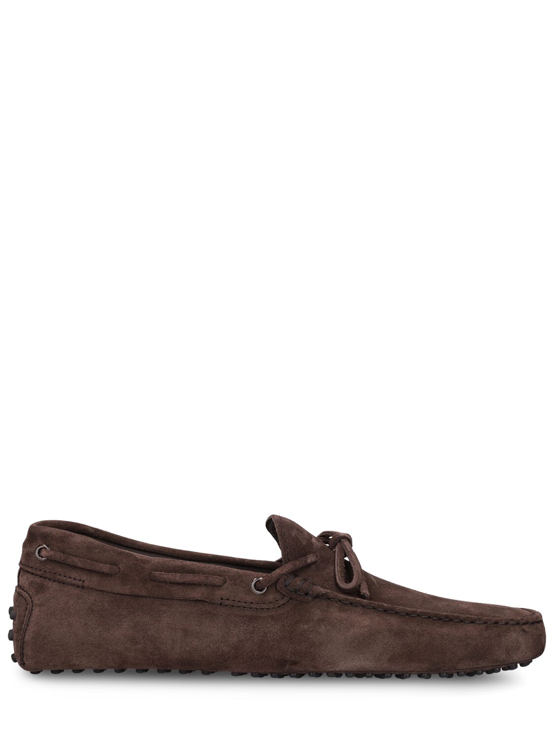 Tod's New Laccetto Suede Loafers In Brown