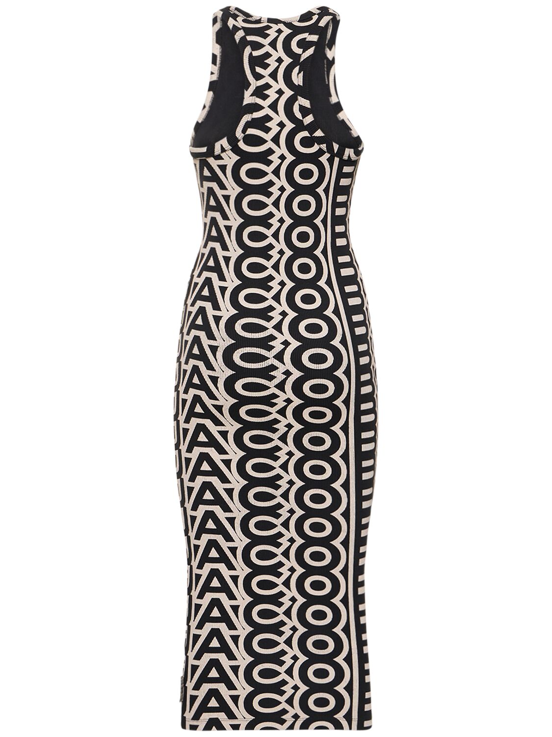 Marc Jacobs The Monogram Racer Rib Dress in Black/Ivory, Size Xs