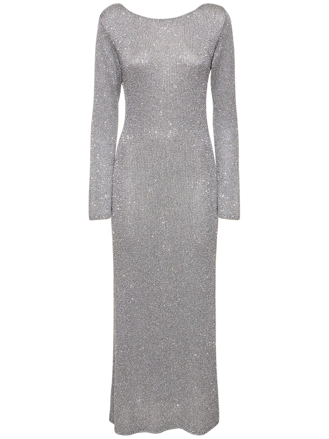 Bec & Bridge Sadie Sequined Long Sleeve Dress In Grey