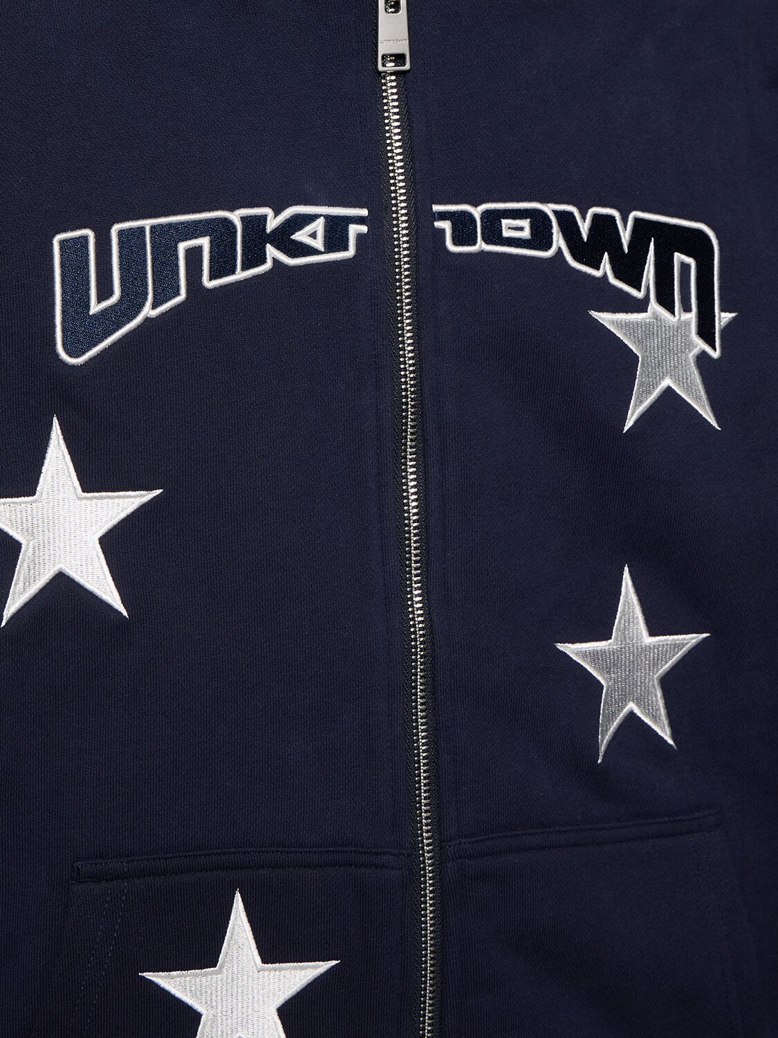 Shop Unknown All Over Star Zip Hoodie In Navy