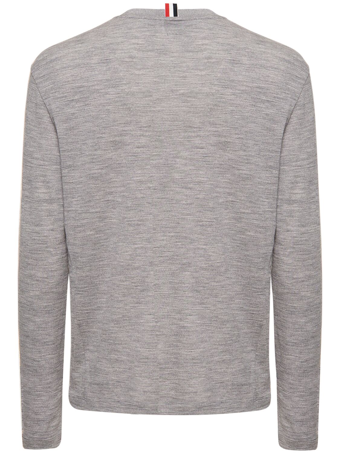Shop Thom Browne 4 Bar Wool Crewneck Sweater In Light Grey
