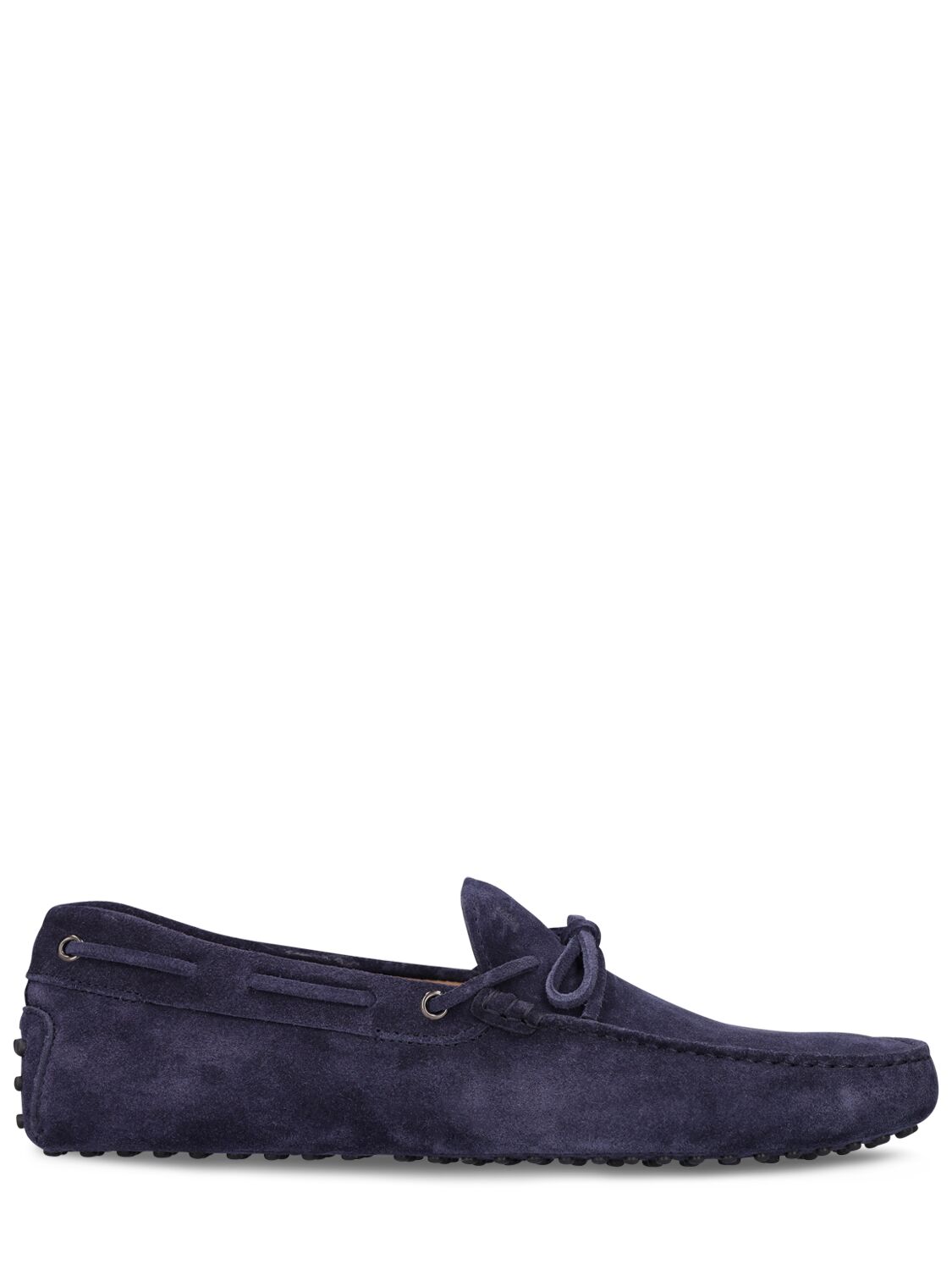 Tod's New Laccetto Suede Loafers In Blue