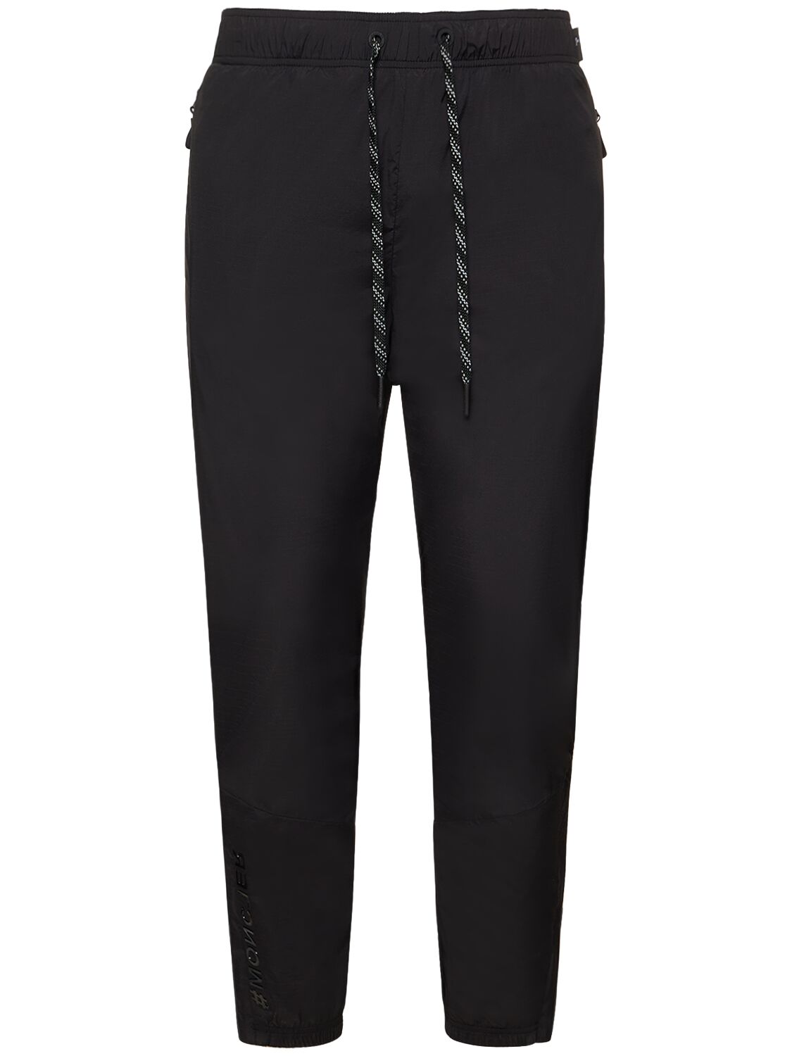 Moncler Stretch Nylon Ripstop Pants In Black