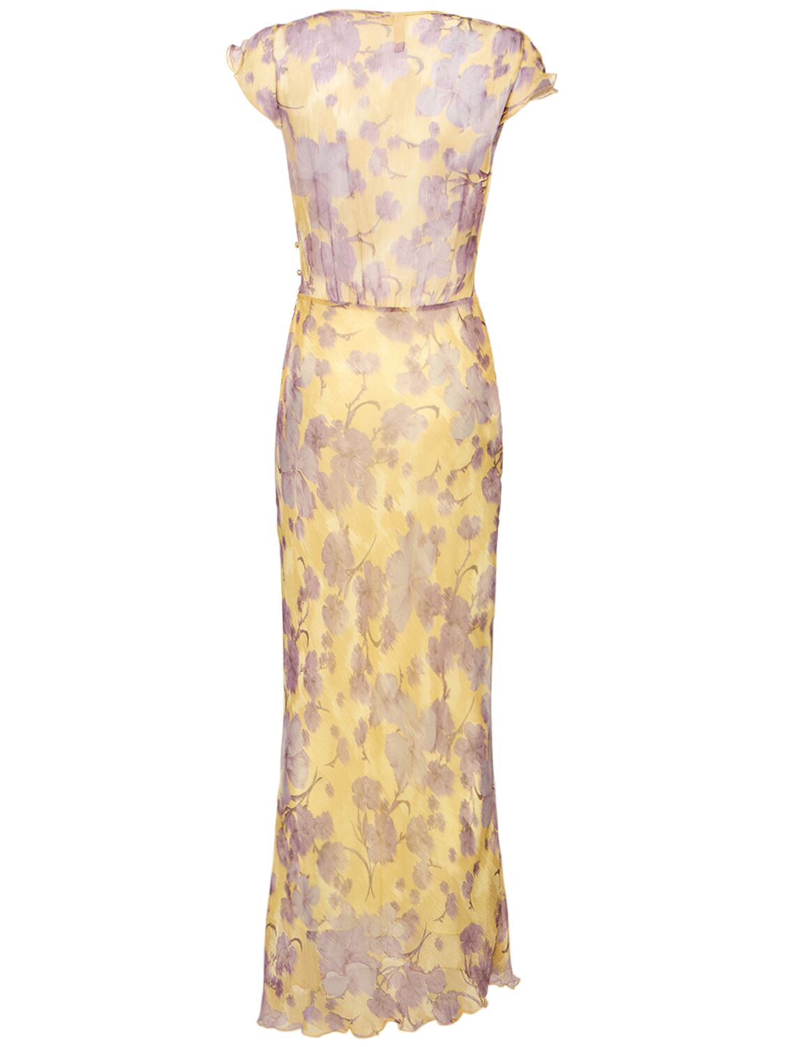 Shop Bec & Bridge Bernadette Floral Viscose Maxi Dress In Golden Violet