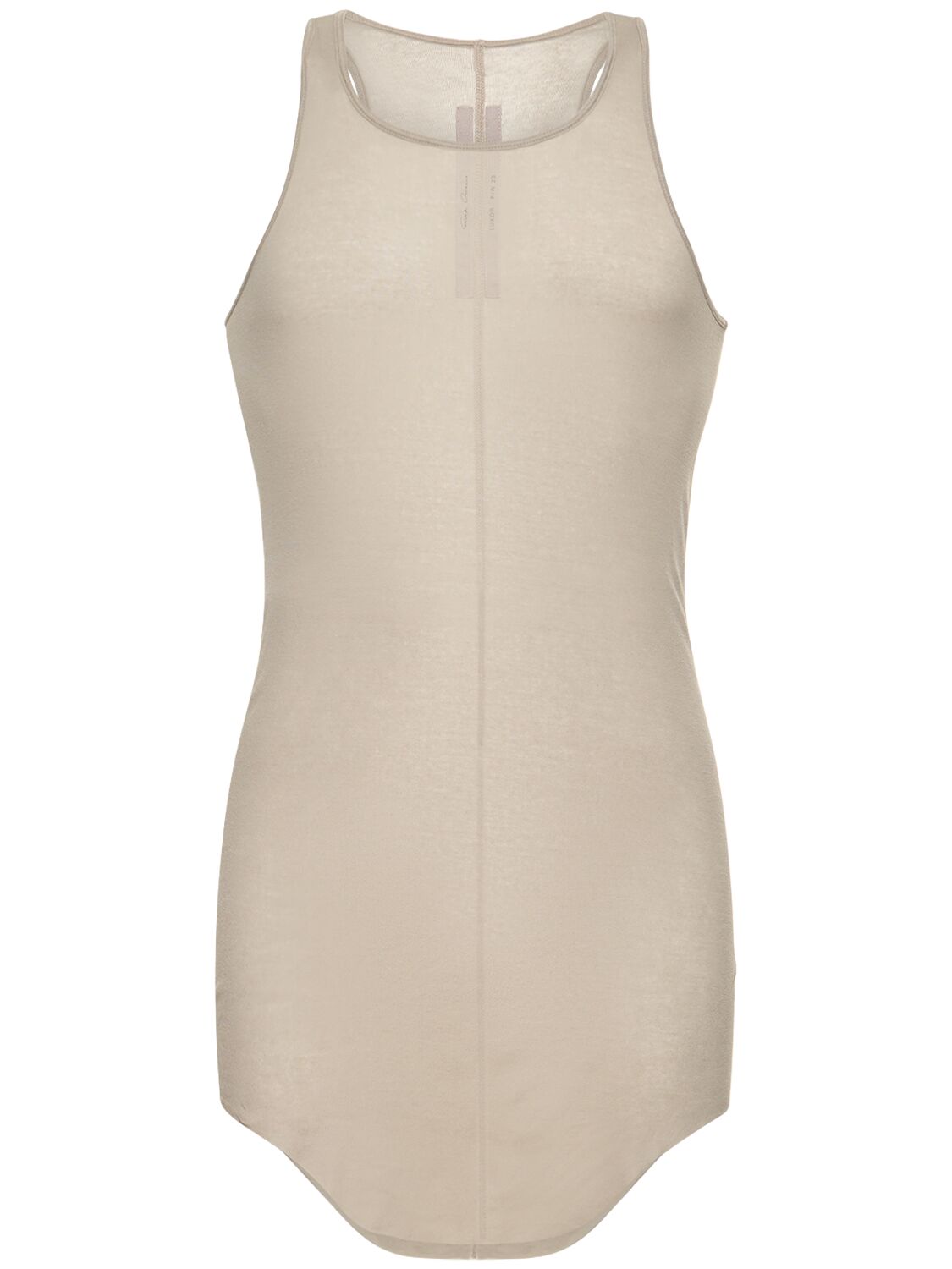 Shop Rick Owens Basic Ribbed Cotton Jersey Tank Top In Pearl