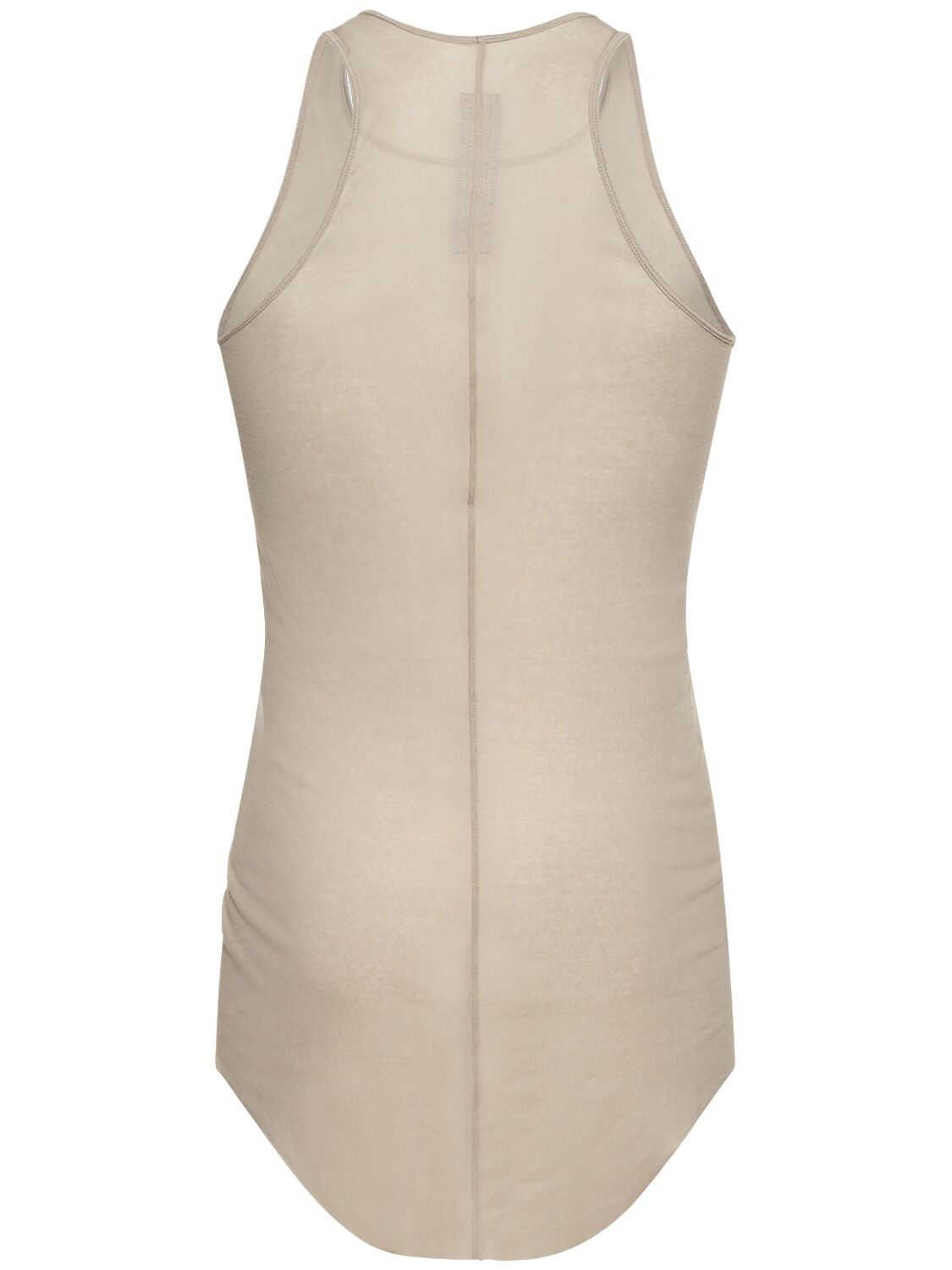 Shop Rick Owens Basic Ribbed Cotton Jersey Tank Top In Pearl