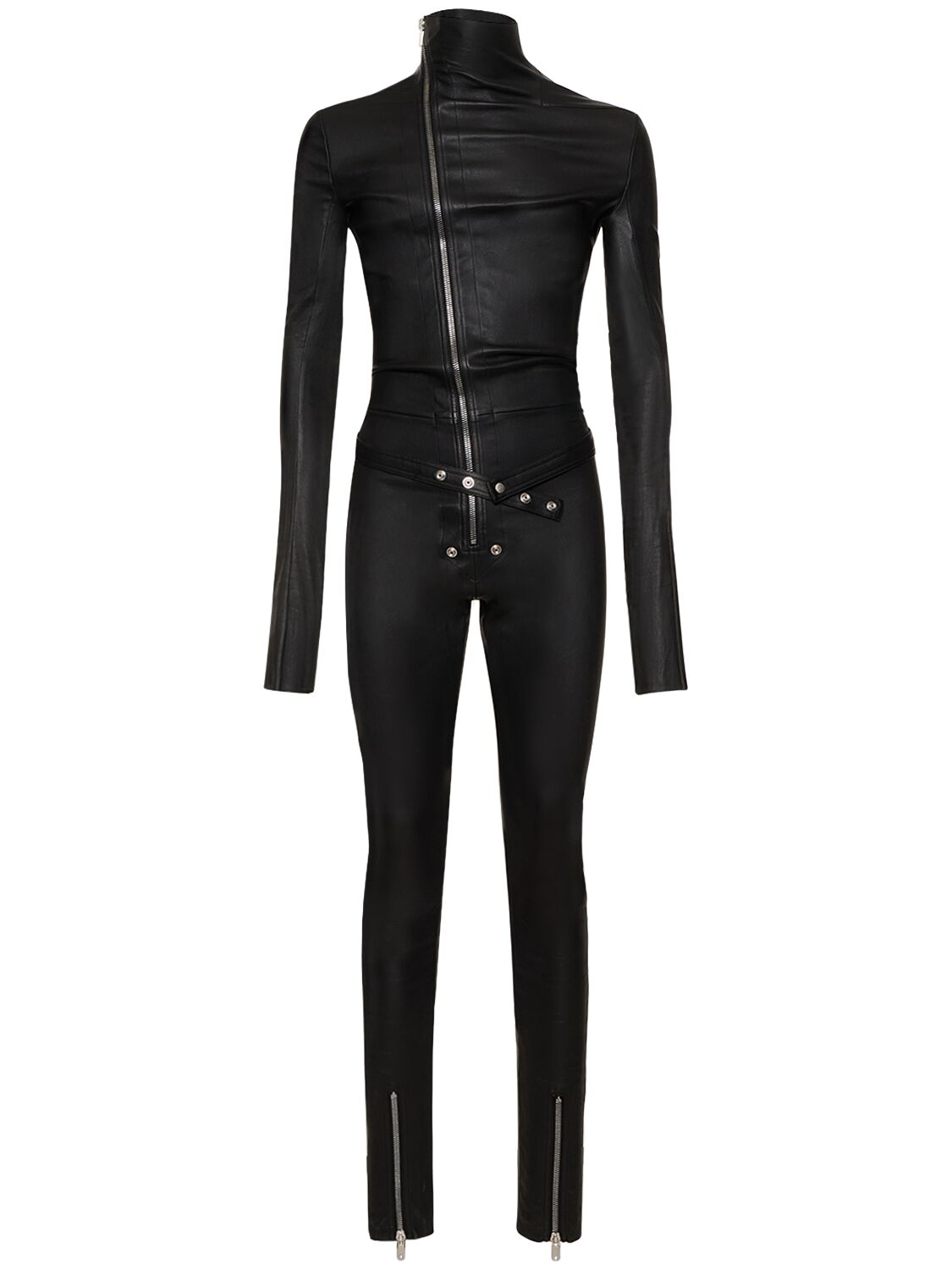 RICK OWENS TIGHT GARY LEATHER FLIGHT SUIT