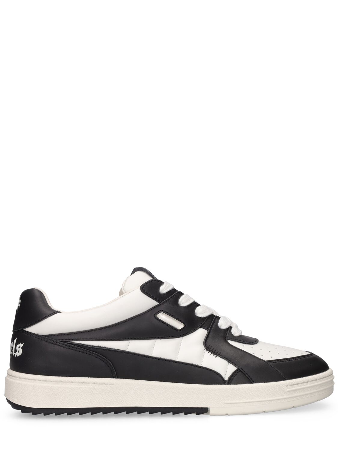 Palm Angels 30mm Palm University Leather Shoes In Black,white