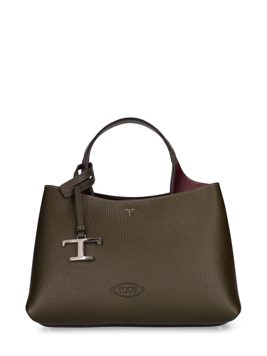 Tod's Micro Top Handle Leather Bag In Ardesia