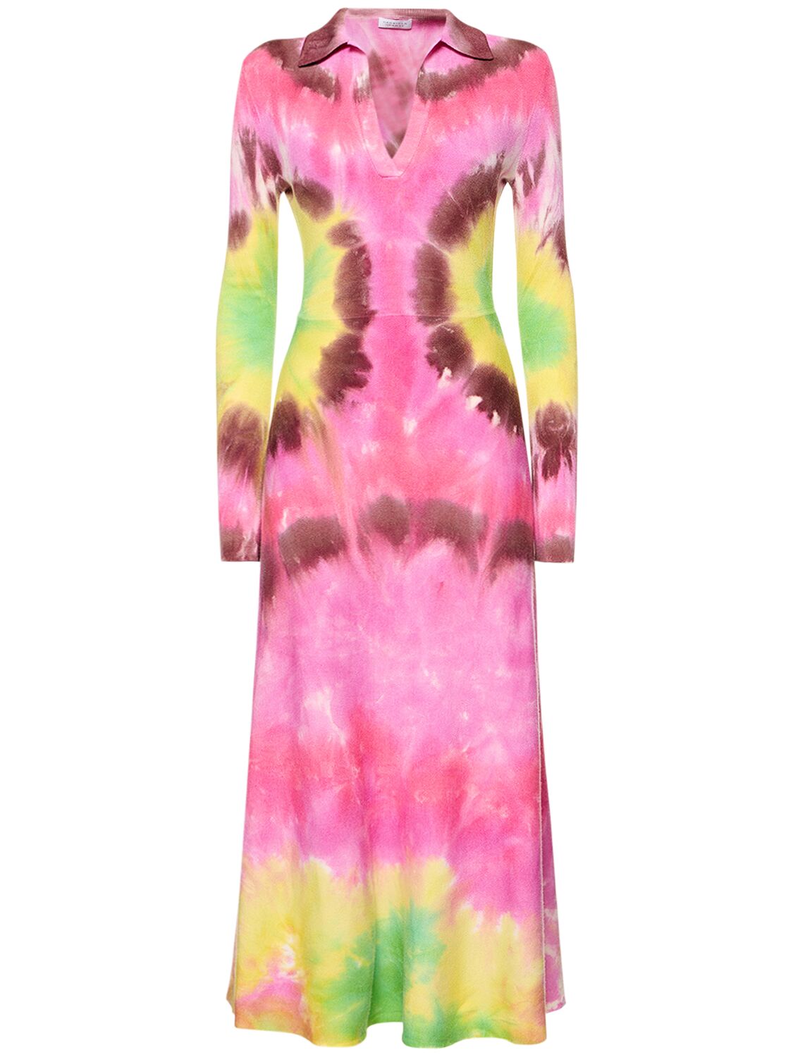 Shop Gabriela Hearst Beryl Tie Dye Cashmere Knit Midi Dress In Multicolor