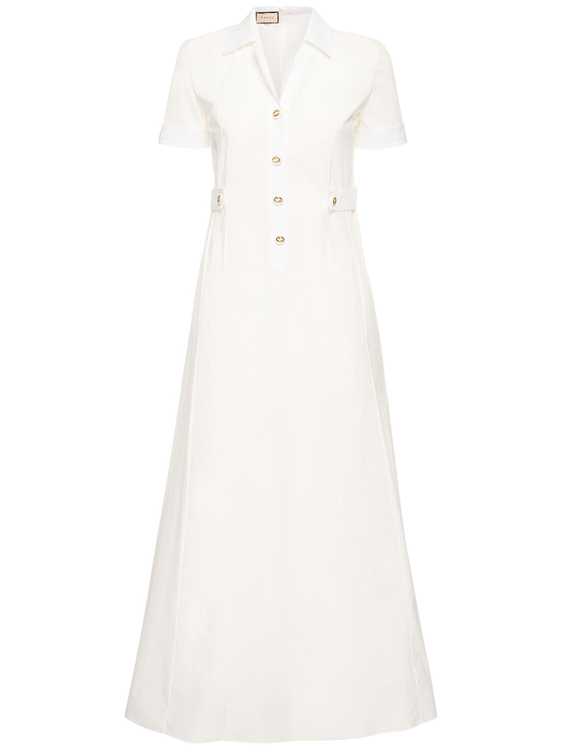 Shop Gucci Cotton Poplin Dress In White