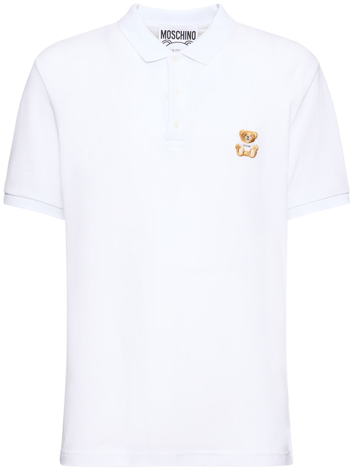 Image of Teddy Embroidered Cotton Piquet Polo