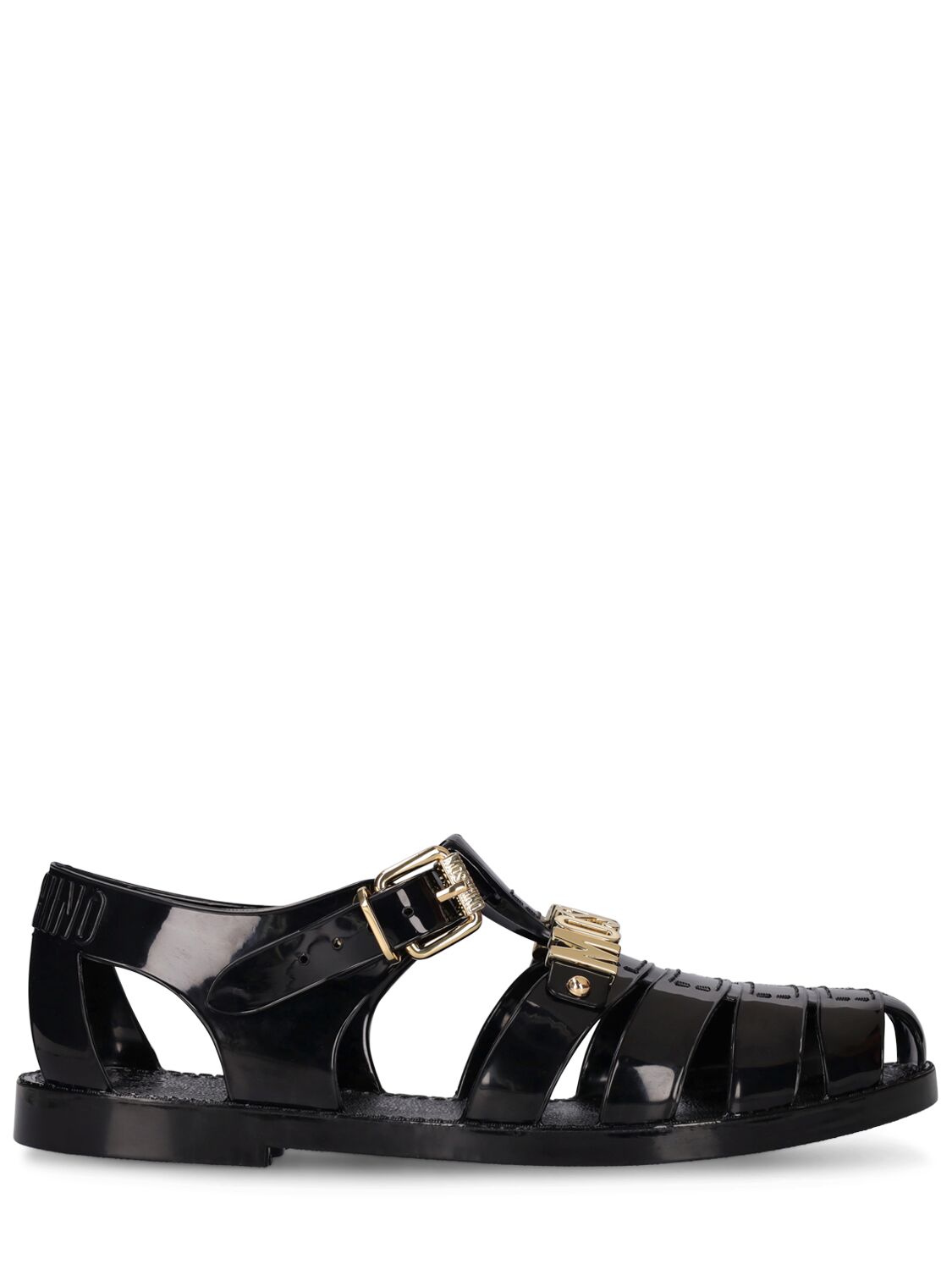 Moschino 15mm Jelly Pvc Fisherman Sandals In Black