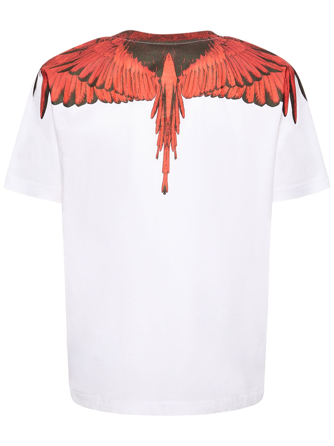 Shop Marcelo Burlon County Of Milan Icon Wings Cotton Jersey T-shirt In White,red