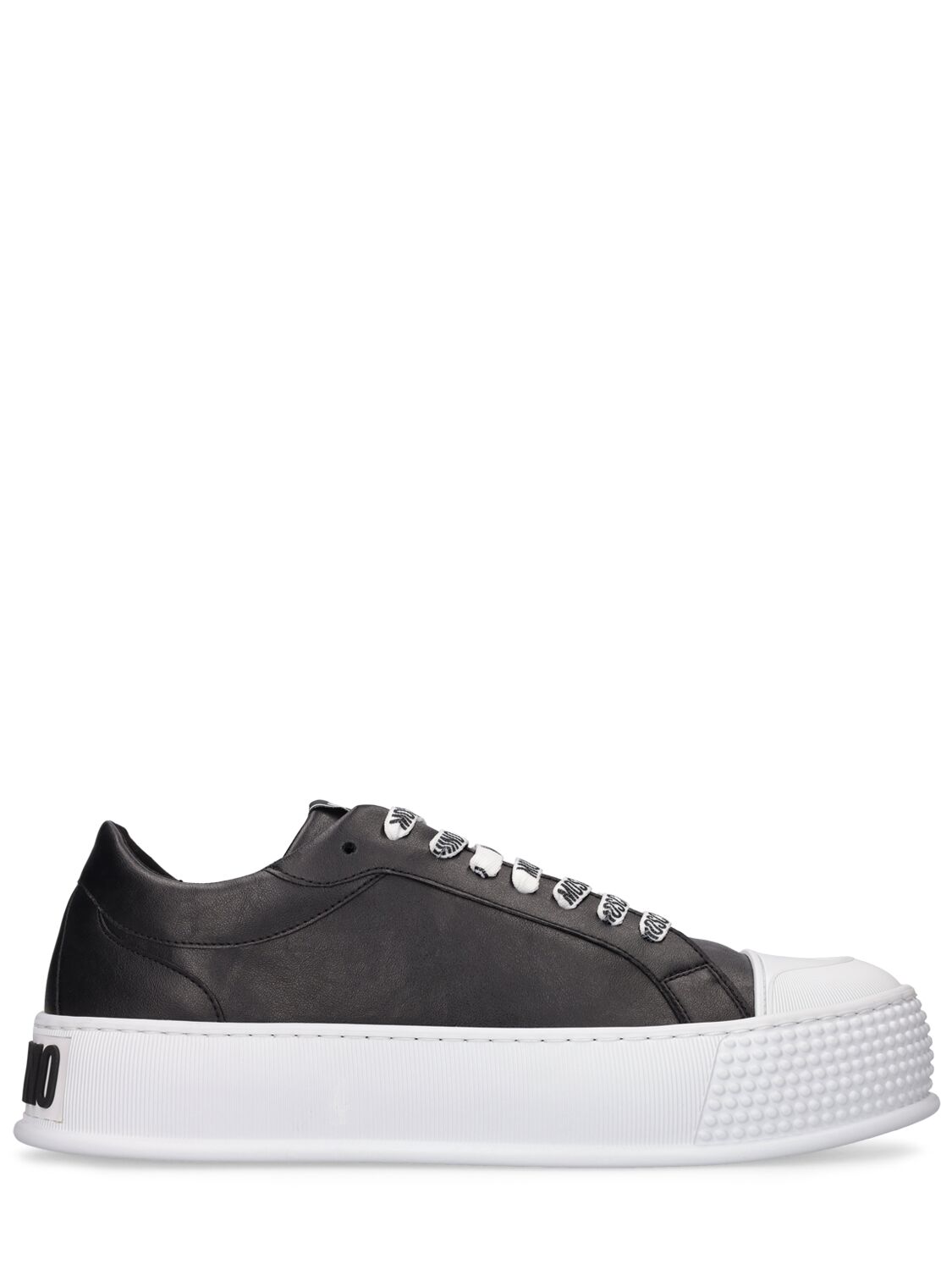 Logo Faux Leather Low Top Sneakers